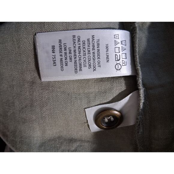 St. Tropez West 100% Linen Womens XL Hooded Full Zip Grunge Breathable Vest Top - Picture 10 of 11